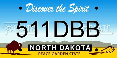 511DBB North Dakota License Plate
