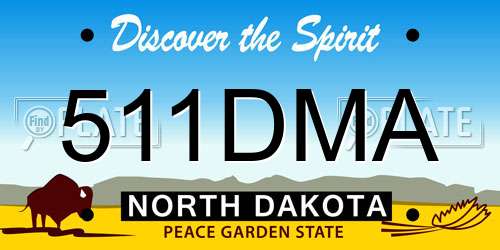 511DMA North Dakota License Plate