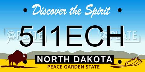 511ECH North Dakota License Plate