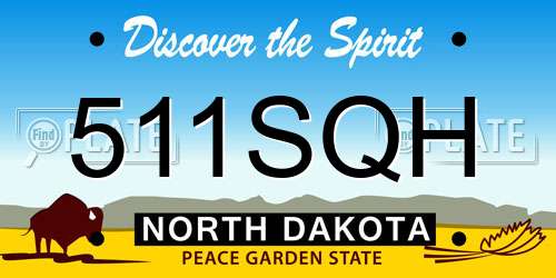 511SQH North Dakota License Plate