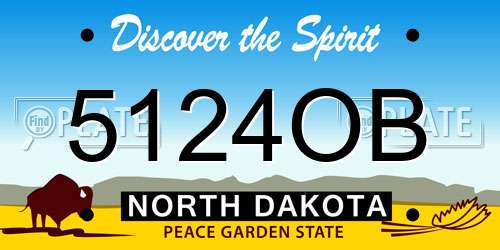 5124OB North Dakota License Plate