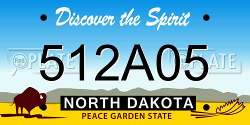 512A05 North Dakota License Plate
