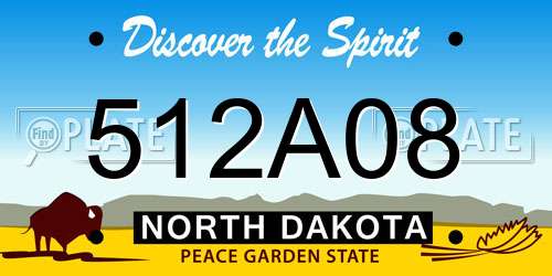 512A08 North Dakota License Plate