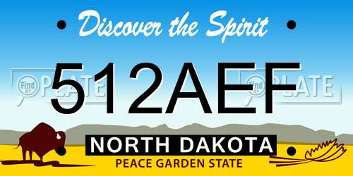 512AEF North Dakota License Plate
