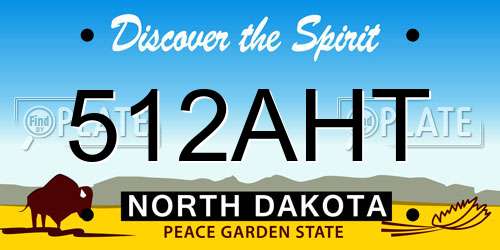 512AHT North Dakota License Plate
