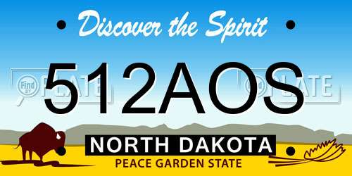 512AOS North Dakota License Plate