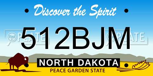 512BJM North Dakota License Plate