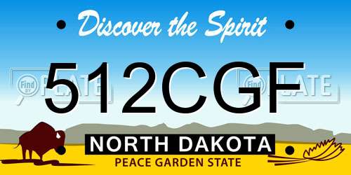 512CGF North Dakota License Plate