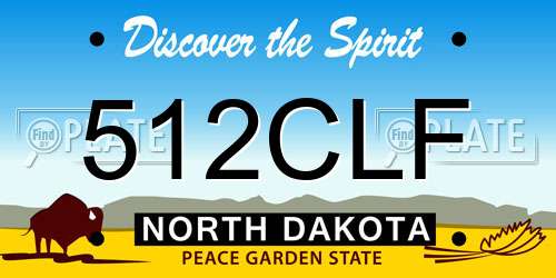 512CLF North Dakota License Plate