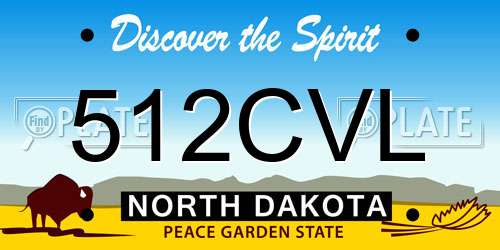 512CVL North Dakota License Plate