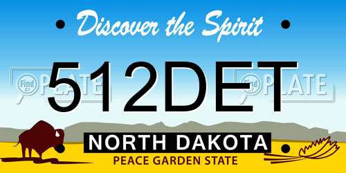 512DET North Dakota License Plate