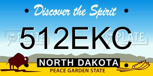 512EKC North Dakota License Plate