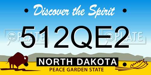 512QE2 North Dakota License Plate
