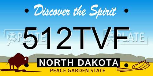 512TVF North Dakota License Plate