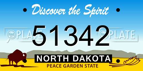 51342 North Dakota License Plate