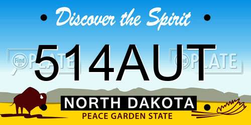 514AUT North Dakota License Plate