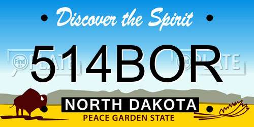 514BOR North Dakota License Plate