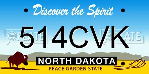 514CVK North Dakota License Plate