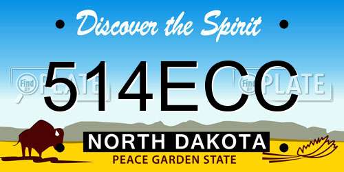 514ECC North Dakota License Plate