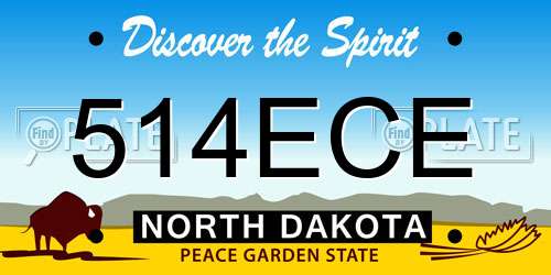 514ECE North Dakota License Plate
