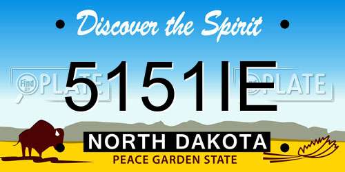 5151IE North Dakota License Plate