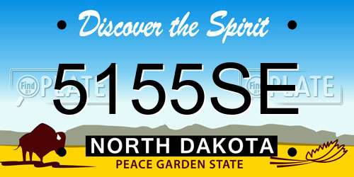 5155SE North Dakota License Plate