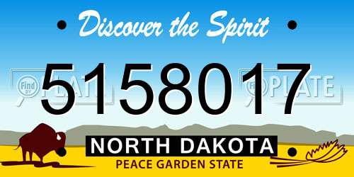 5158017 North Dakota License Plate
