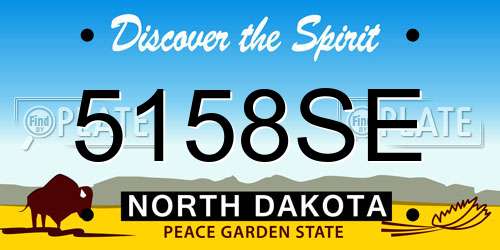 5158SE North Dakota License Plate