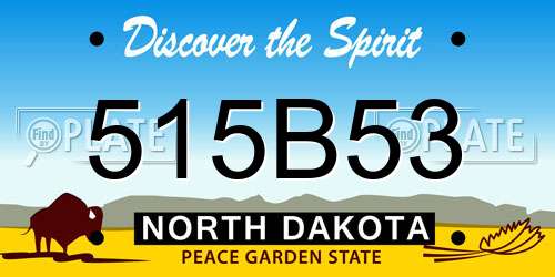 515B53 North Dakota License Plate