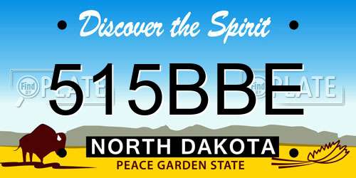 515BBE North Dakota License Plate