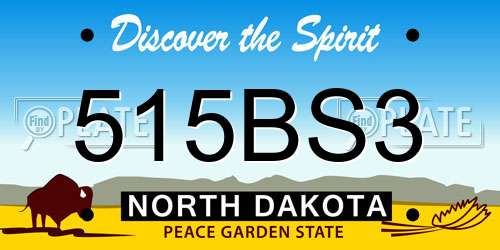 515BS3 North Dakota License Plate