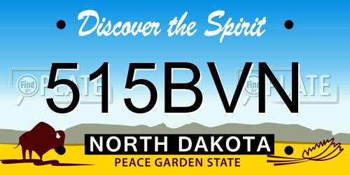 515BVN North Dakota License Plate
