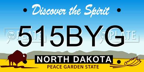 515BYG North Dakota License Plate