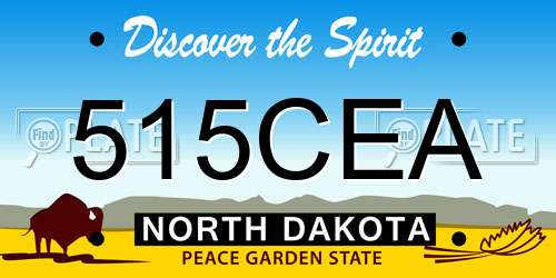 515CEA North Dakota License Plate