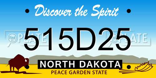 515D25 North Dakota License Plate