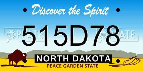 515D78 North Dakota License Plate