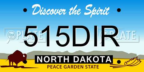 515DIR North Dakota License Plate