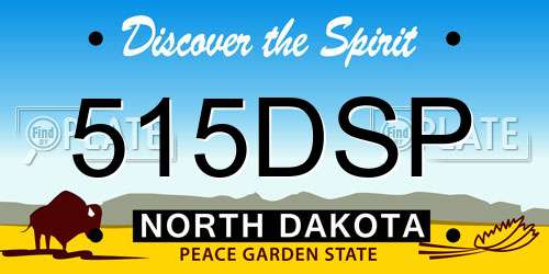 515DSP North Dakota License Plate