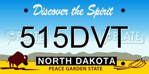 515DVT North Dakota License Plate