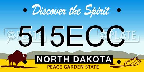 515ECC North Dakota License Plate