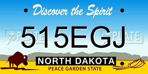 515EGJ North Dakota License Plate