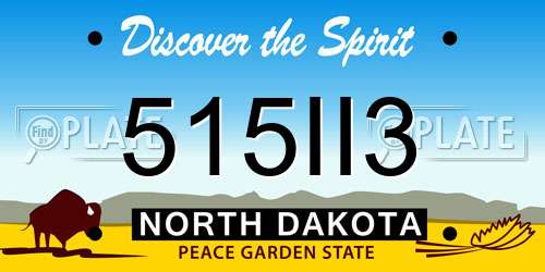 515II3 North Dakota License Plate