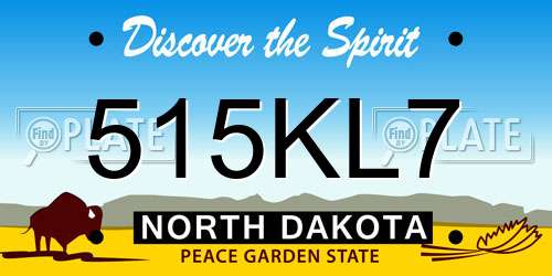 515KL7 North Dakota License Plate