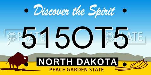 515OT5 North Dakota License Plate