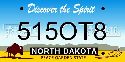 515OT8 North Dakota License Plate