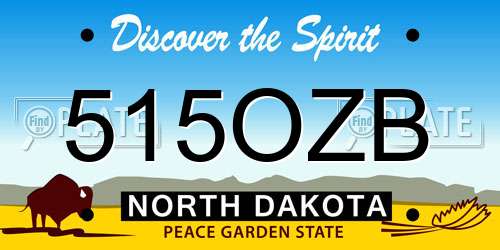 515OZB North Dakota License Plate