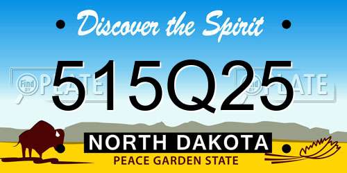 515Q25 North Dakota License Plate