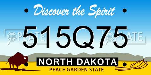 515Q75 North Dakota License Plate