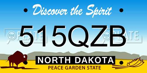 515QZB North Dakota License Plate