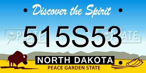 515S53 North Dakota License Plate